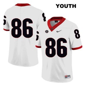 Youth Georgia Bulldogs NCAA #86 John FitzPatrick Nike Stitched White Legend Authentic No Name College Football Jersey DGR7054YW